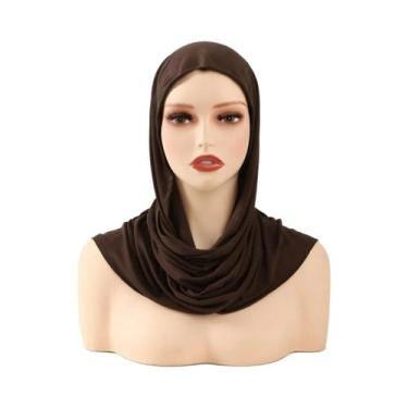 Imagem de Hijab Modal Para Mulheres, Underscarf De Algodão, Turbante Islâmico, L