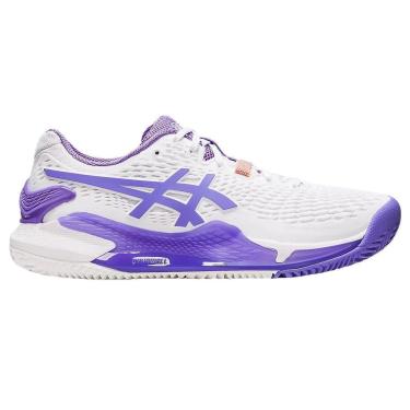 Imagem de Tênis Gel Resolution 9 Clay Branco e Lilás - Asics-Feminino