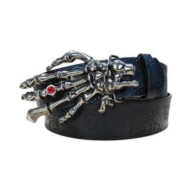 Imagem de Cinto De Couro Punk plus Size Com Caveira, Estilo Harajuku Gótico Y2K,