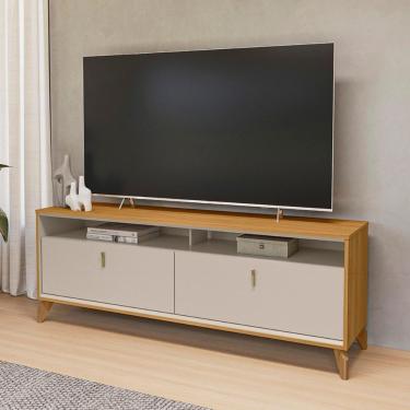 Imagem de Rack Bancada Dubai 1.6 Para Tv Até 70 Polegadas Tauari/off White Fosco