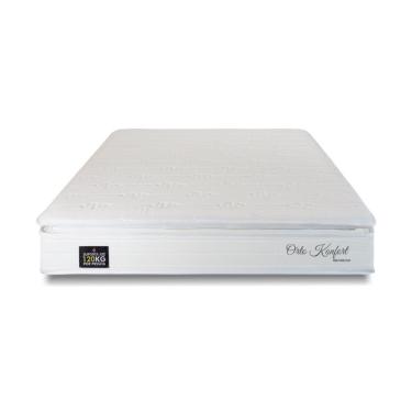 Imagem de Cama Box Baú Casal Hellen Orto Konfort Espuma D33 Pillow Top Branco