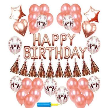 Imagem de Kit de balão para festa de aniversário, 48 peças, folha de látex em ou