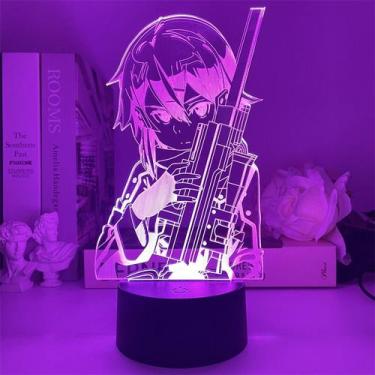Imagem de Luz noturna LED 3D Sword Art Online Asada Shino para crianças - Yiweis
