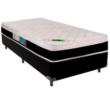 Imagem de Cama Box Solteiro e Colchão Roma Molas Ensacadas Luckspuma Preto
