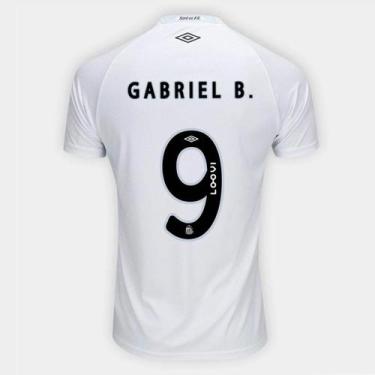 Imagem de Camisa Santos I 25/26 Gabriel B. N 9 Torcedor Umbro Masculina, Branco+