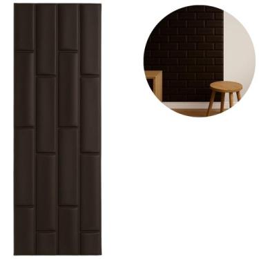 Imagem de Placa 3D Tijolinho Autocolante P/ Decoração de Parede Marrom - Moment