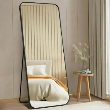 Imagem de Espelho Retangular de Chão 150x60 Grande Corpo Inteiro com Suporte Reg