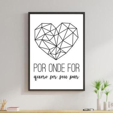 Imagem de Quadro Decorativo Coração Quero Ser Seu Par 34x23cm