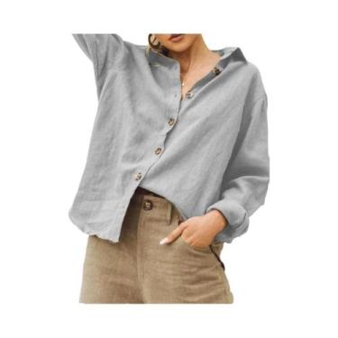 Imagem de Blusa Feminina Vintage Harajuku Oversized De Manga Longa Em Algodão E 