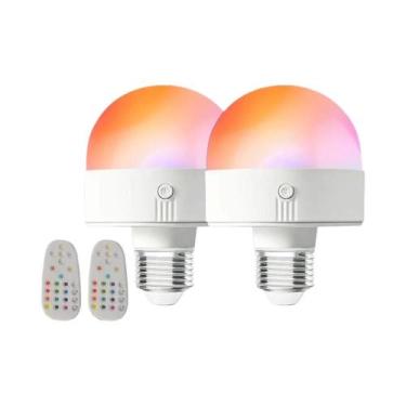 Imagem de Arandelas De Parede Douradas a Bateria (2 Peças) Sem Fio RGB Recarregá