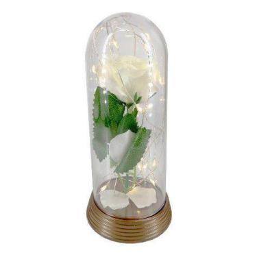 Imagem de Luminária Cúpula A Bela E A Fera Rosa Encantada Aveludada - Amor Lindo