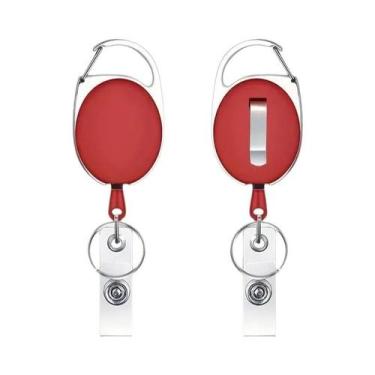 Imagem de Suporte Retrátil De Metal Reforçado Para Crachá Com Clipe De Cinto E A
