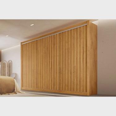 Imagem de Guarda Roupa Casal Ripado 3 Portas 6 Gavetas - York-peroba - Móveis Europa