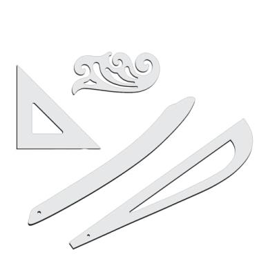 Imagem de Kit réguas corte costura modelagem acrílico costura SN Fenix