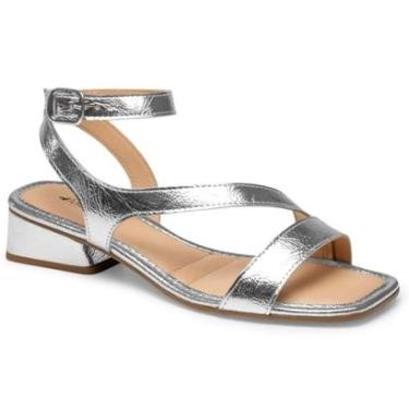 Imagem de Sandália Mississipi Salto Baixo J0972 Feminino Prata-Feminino