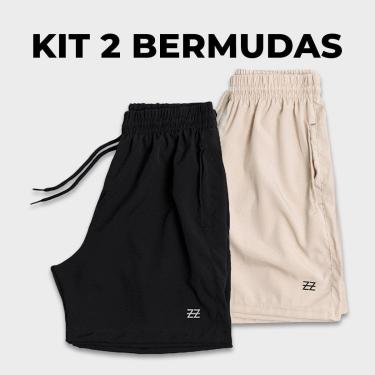 Imagem de Kit 2 Bermudas Masculinas Academia Treino Praia Corrida Shorts Elástico Luzzoo-Masculino