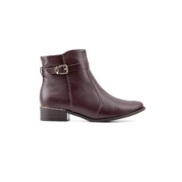 Imagem de Bota Cano Curto Ramarim Fivela 2453104 Couro Cafe-Feminino