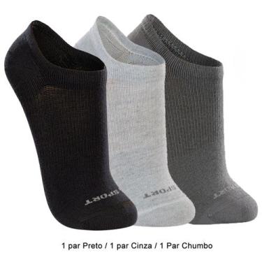 Imagem de Meia Lupo Sapatilha - Kit 3 pares Ref. 3170.089, Preto, Cinza, Chumbo,
