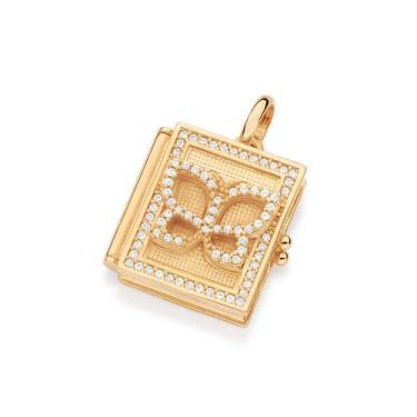 Imagem de Pingente Livro Relicário Com Zircônias Rommanel 542981 Cor:Dourado, Do