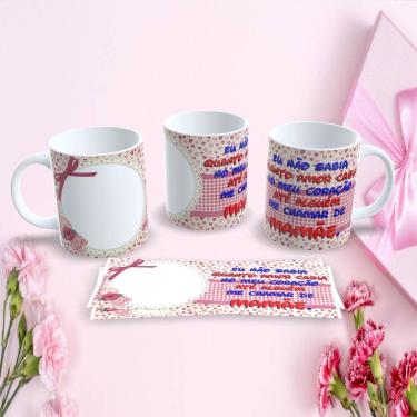 Imagem de Caneca de Porcelana Mães Estampa 124 para Presente Dia das Mães 325ML Decorada Apta mic...
