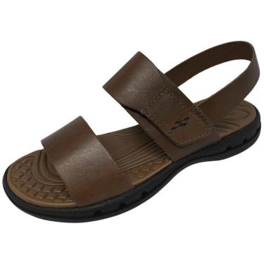 Imagem de Sandalia Masculina Em Couro Tiras Autocolante Macio Itapuã