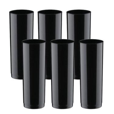Imagem de Jogo De Copos 6 Peças Long Drink Plástico Festas Eventos Top Cor:preto