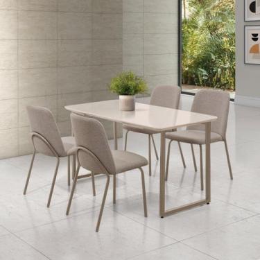 Imagem de Conjunto para Sala de Jantar com 4 Cadeiras Dora - Aço Nobre Móveis