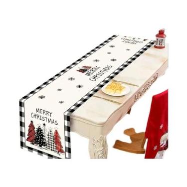 Imagem de Caminho De Mesa Xadrez Buffalo Para Natal, Decoração De Mesa De Natal,