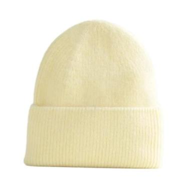 Imagem de Gorro Feminino Azul De Lã Cashmere E Angorá, Quente Para Inverno, Maci