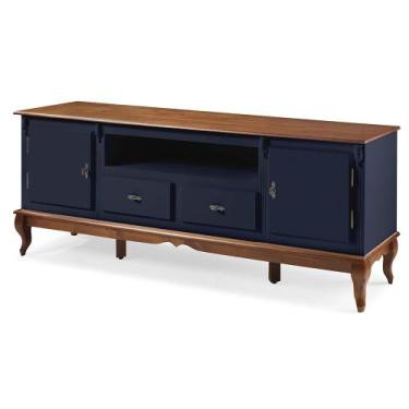 Imagem de Rack para Sala com Pés Luis XV 2 Gavetas 2 Portas de Madeira e Nicho 6