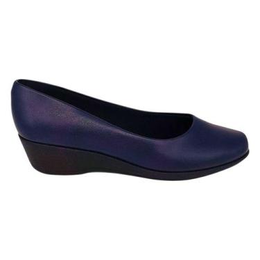Imagem de Sapato Ana Bela Feminino Trabalho Piccadilly Leve Macio, 35, Marinho