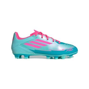 Imagem de Chuteira Campo Adidas F50 Club Messi, Azul, Rosa, 43