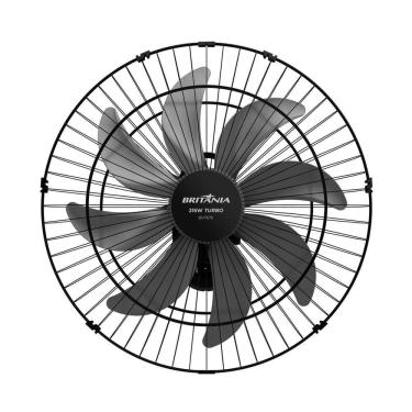 Imagem de Ventilador de Parede Britânia 215W 60cm 8 Pás 3 Velocidades Preto BVT675