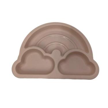 Imagem de Prato Tigela de plastico Arco-iris Infantil Para Menina Rosa - Plasúti