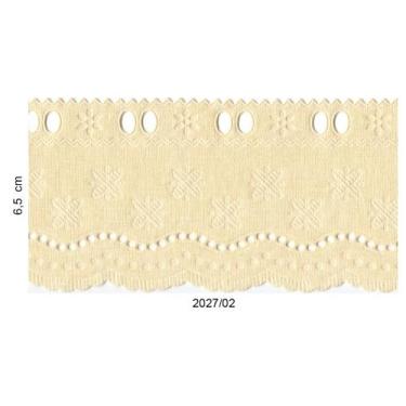 Imagem de Bordado Inglês Prensado 6,5cm Várias Cores kit 3un total 30m - Fitas e