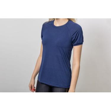 Imagem de Camiseta feminina dry fit academia corrida - Angelina Lingerie, Azul, 