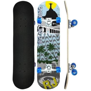 Imagem de Skate Infantil Radical Rio de Janeiro Shape Madeira Dm Toys