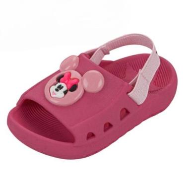Imagem de Chinelo Elástico Infantil Menina Conforto Disney Minnie, Rosa, Rosa, 2
