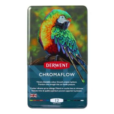 Imagem de Lápis de Cor Derwent Chromaflow com 12 Cores