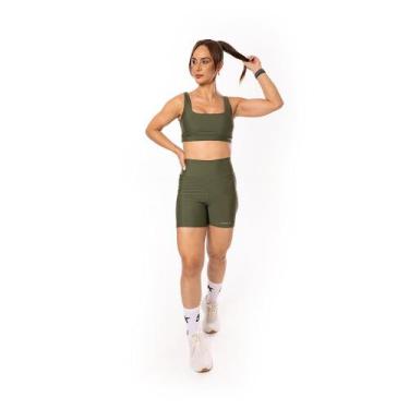 Imagem de Short Di Paula Maria Lucia Corrida Com Bolso Feminino, G, Verde escuro