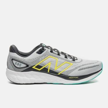 Imagem de Tênis New Balance Masculino Fresh Foam 680v8, 42BR, Cinza claro