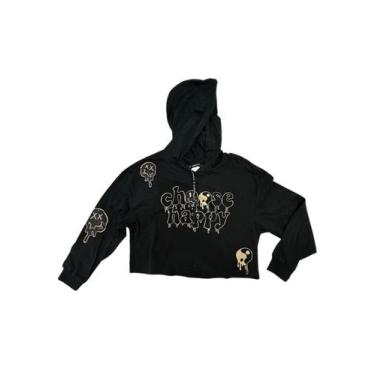 Imagem de Blusa Moletom Choose Happy Infantil Lilimoon, 14, Preto