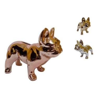 Imagem de Cofre Cachorro Em Porcelana Cor Metalizada - Abelhinha Presente, cobre
