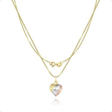 Imagem de Cordão Veneziana Feminino Ouro 18k E Pingente Coração - Sofistgold Joi