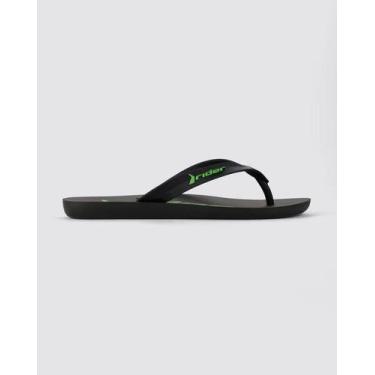 Imagem de Chinelo Masculino Rider Feel 12303, Preto, Preto, Verde, 43/44