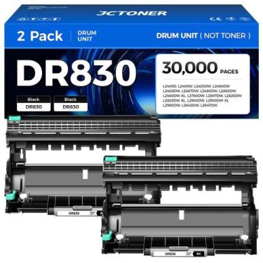 Imagem de Unidade de cilindro JCTONER DR830, kit com 2 unidades, alto rendimento