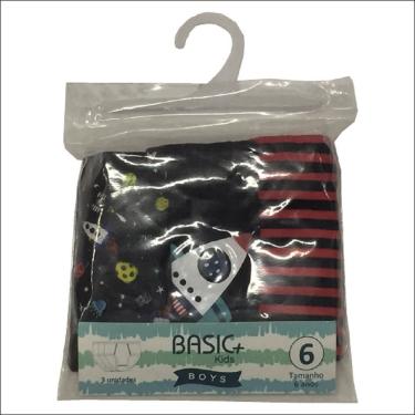 Imagem de Kit 3 Cuecas Slip Infantil Algodão Galaxy