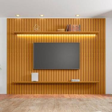 Imagem de Painel Ripado para TV até 75 Polegadas com LED 100% MDF 230cmx220cm 2 