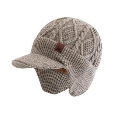 Imagem de Gorro Unissex De Inverno Com Forro De Pelúcia, Quente, Com Protetor De