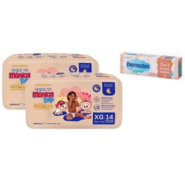 Imagem de Kit com 2 Fraldas Turma da Mônica XG 2x14un + Dermodex 30g - Ontex
